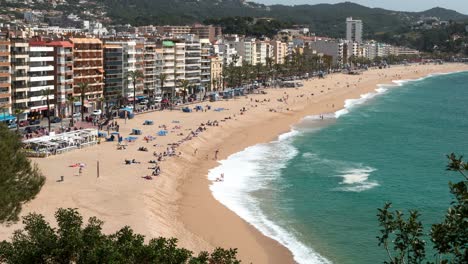 cinemagraph of aerial view of "lloret de mar".time lapse.