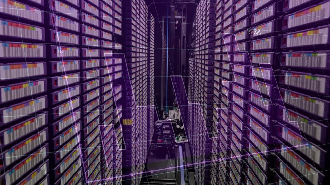 Animation of lines moving over servers