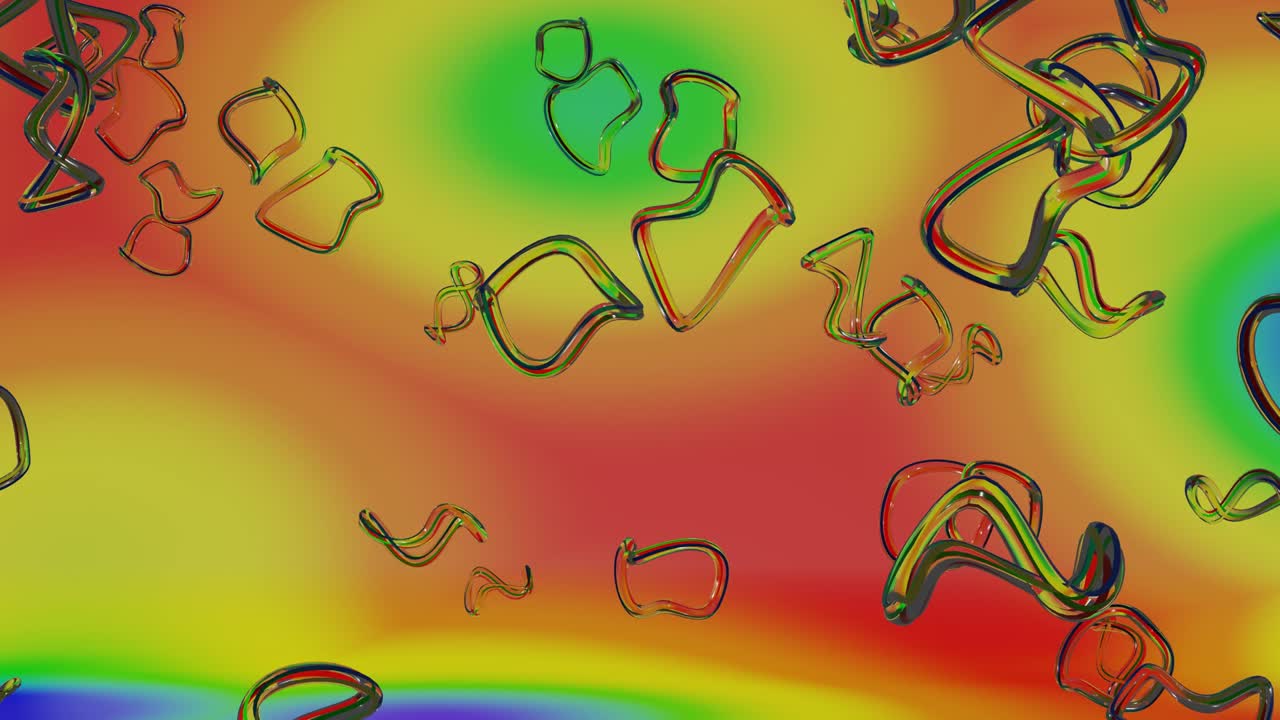 caída de un anillo transparente de colores