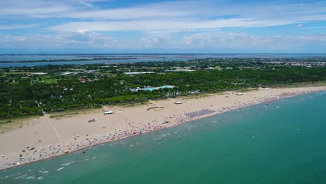 Italy,-the-beach-of-the-Adriatic-sea.-Rest-on-the-sea-near-Venice.-Aerial-FPV-drone-flights.