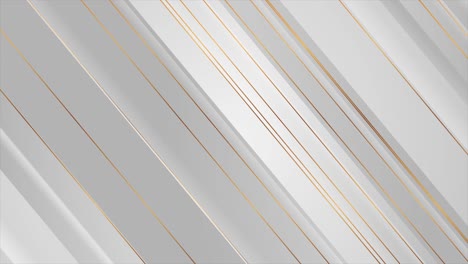 fondo de movimiento geométrico con rayas grises abstractas y líneas de bronce