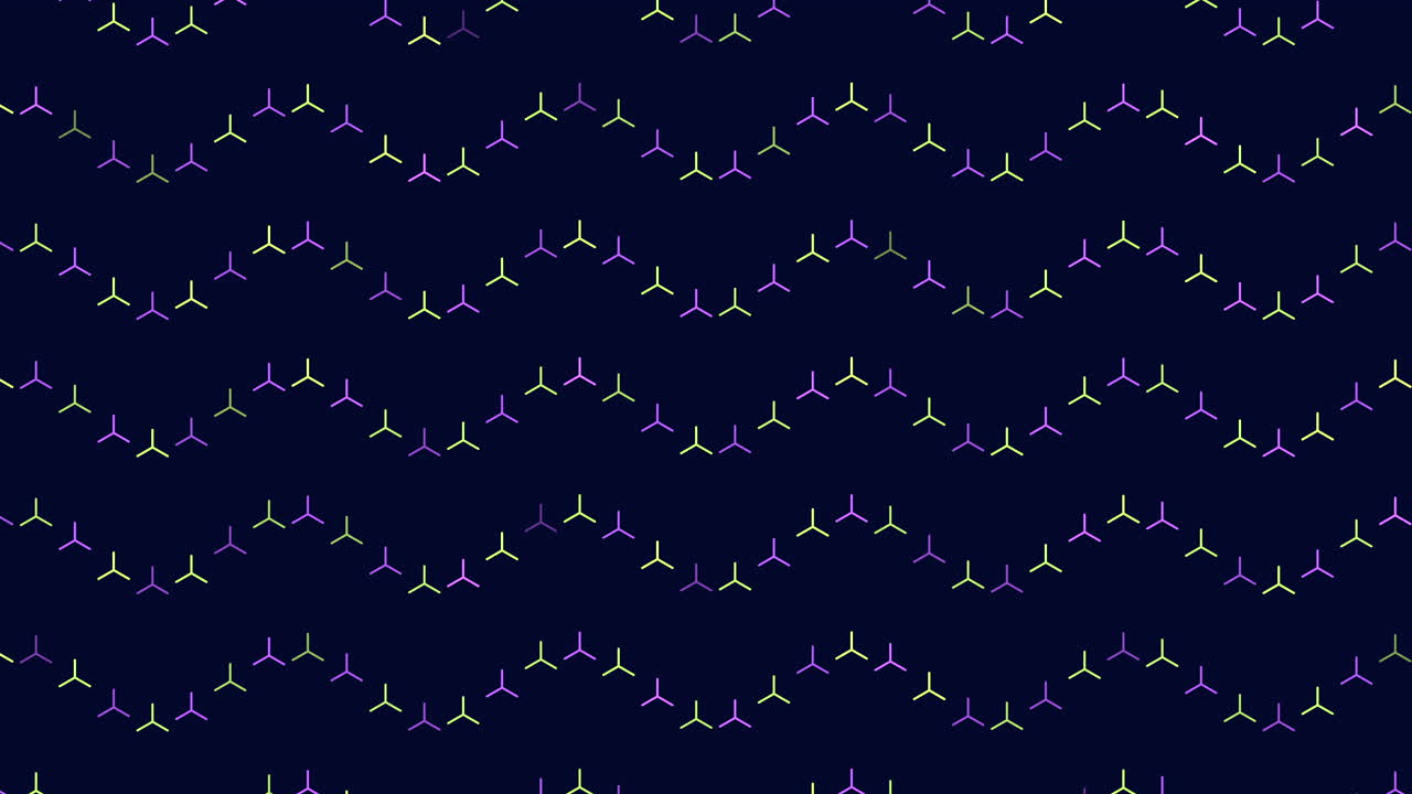 A visually striking seamless pattern featuring zigzag arrangement of triangles on a dark background. Triangles made up of red and blue lines create a captivating geometric design