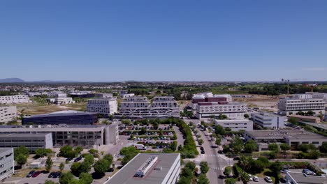 buildings and streets in montpellier, france