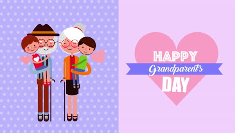 happy grandparents day card with family members