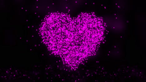 abstracto corazón rosado de las partículas