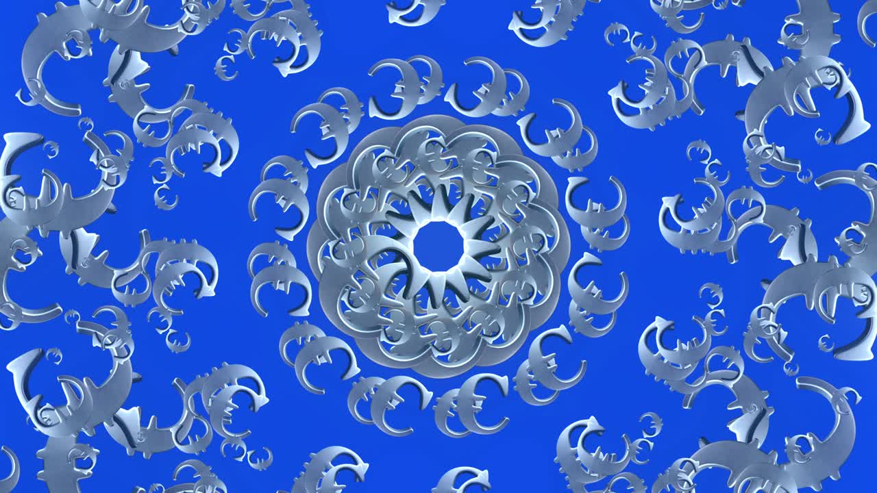 Background of euro money signs on blue