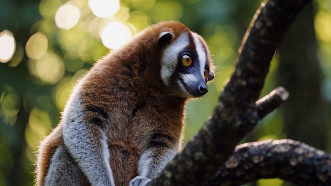 lémur de cola anillada en un bosque