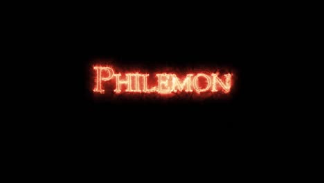 philemon written with fire. loop