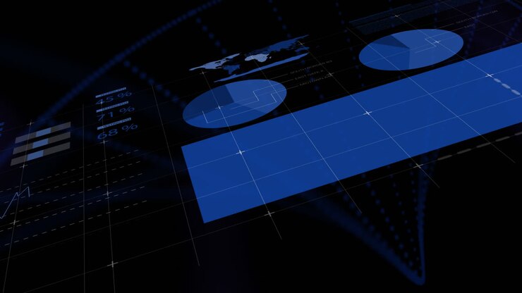 Animation of financial data processing and statistics
