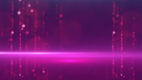 Pink-heart-light-strands-against-purple-background