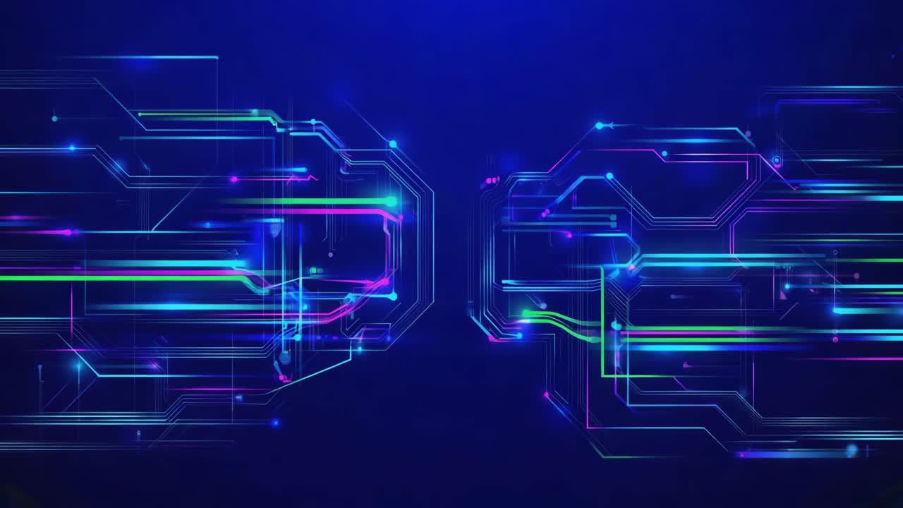 Abstract Digital Circuit Board Data Flow