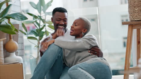 Dance,-excited-and-a-happy-black-couple-in-home