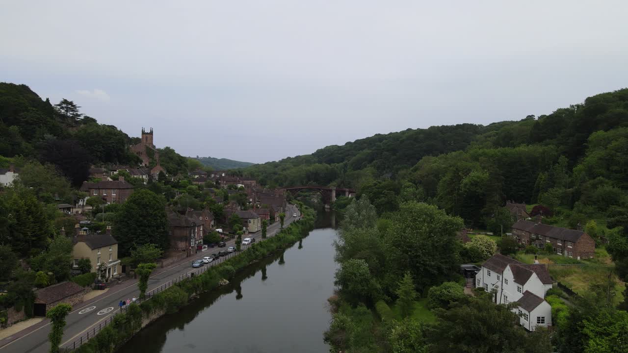 ironbridge gran pueblo en telford inglaterra imágenes aéreas