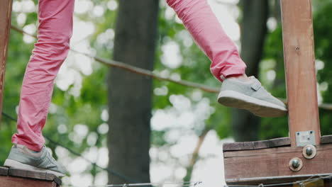 walk on shaky cables determination and overcoming fear concept