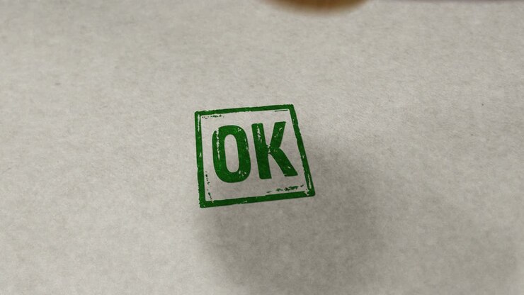 OK godkendt stempel og stempel loop animation