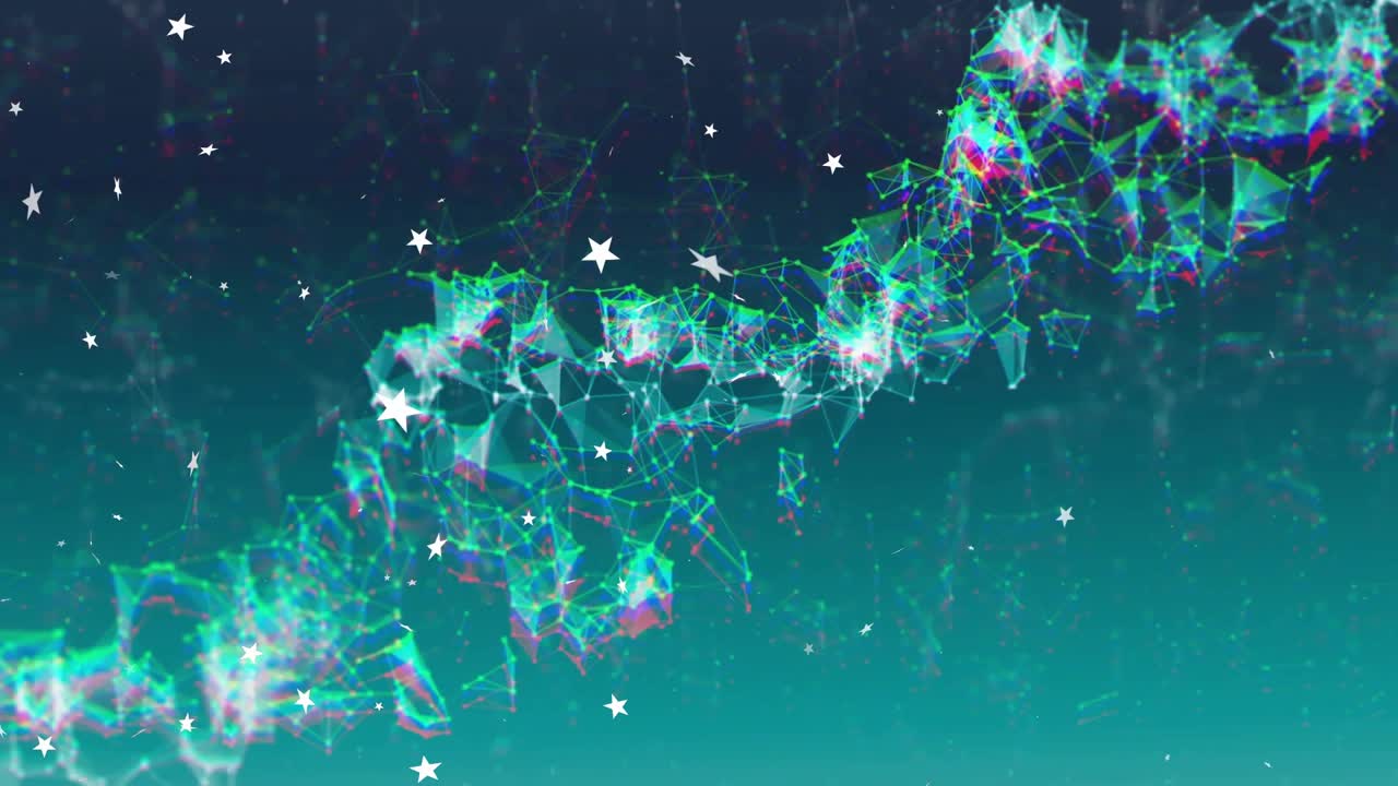 On startup abstract band unfolding obliquely across gradient glowing nodes visualizing connectivity