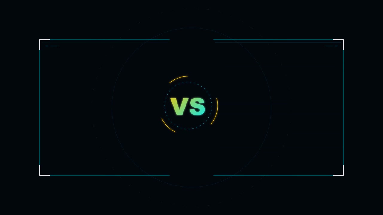 Display grafico Versus con overlay HUD digitale cinematografico