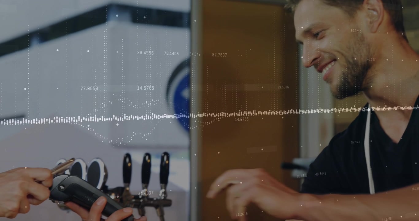 Animation of moving mathematical equations over schoolboy using smartphone