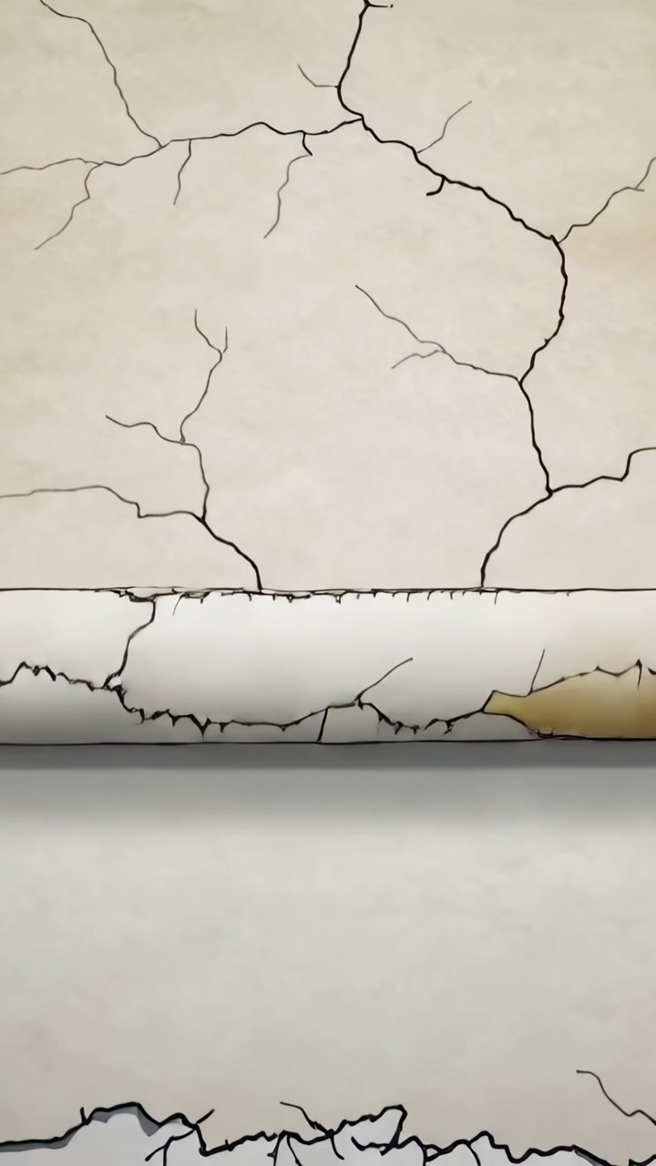 Animated Cracks Spreading and Rolling Up on an Abstract Surface