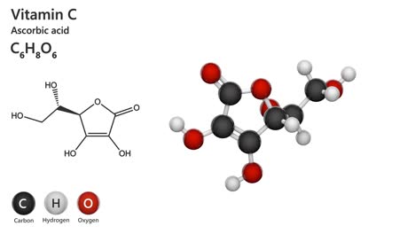 vitamin c (ascorbic acid). seamless loop.