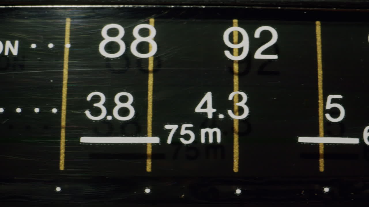 Close-up of a vintage radio dial
