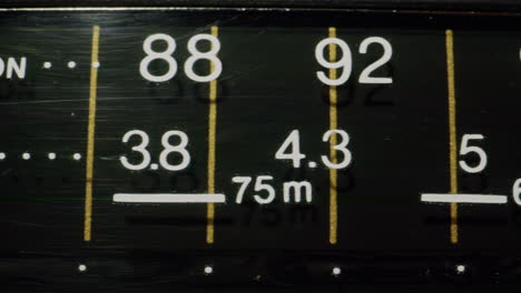 close-up of a vintage radio dial