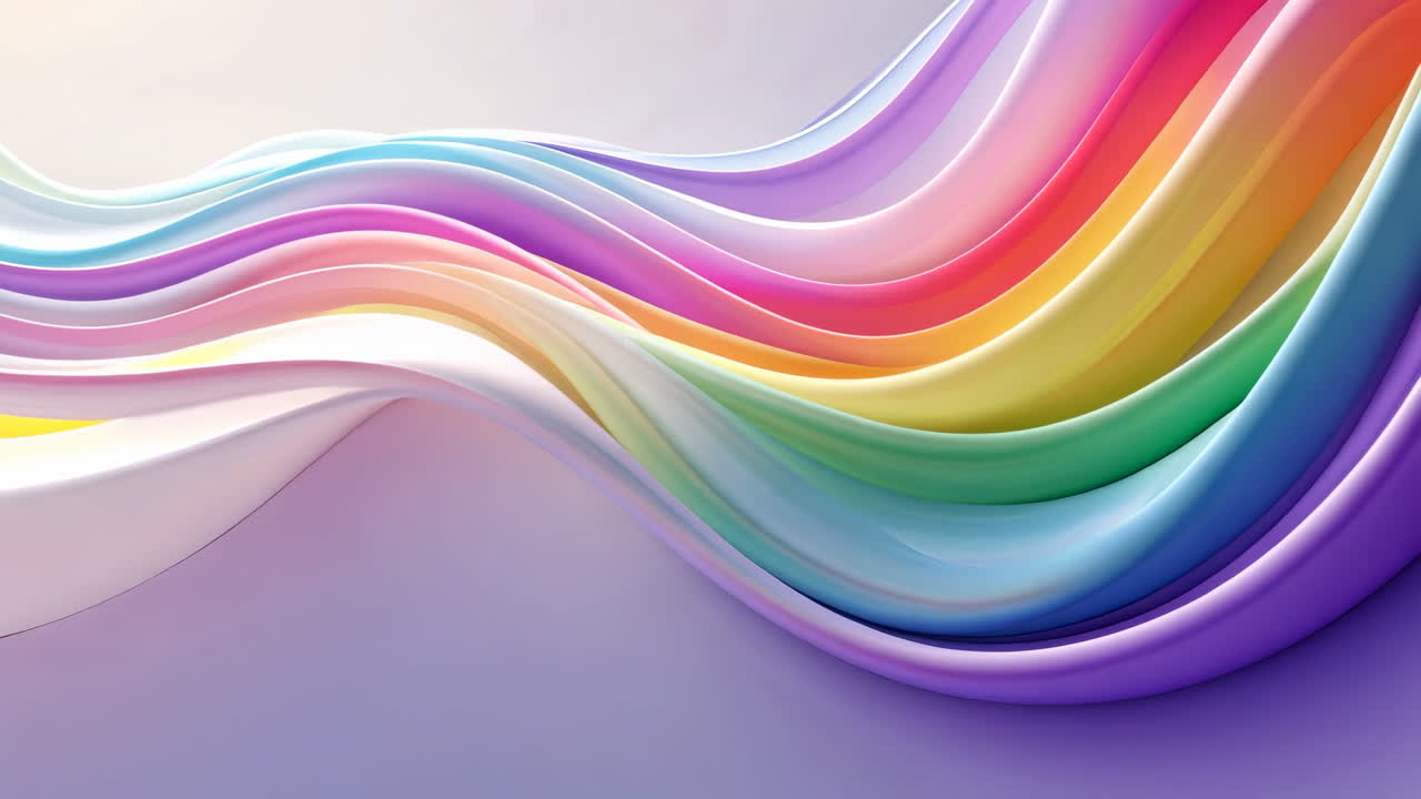 Abstract Colorful Wavy Ribbons