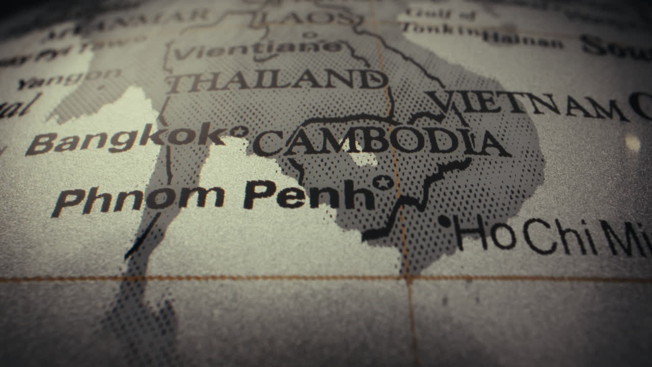 Close-up of a World Globe focusing on Southeast Asia