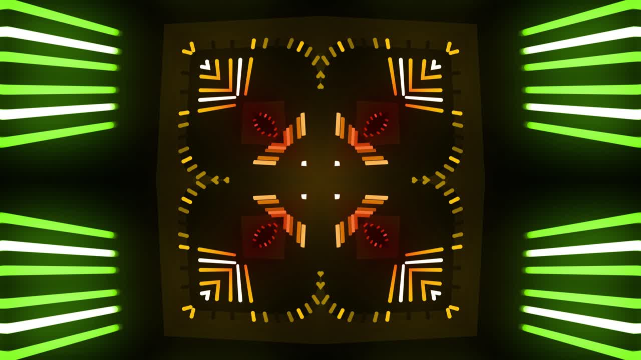Espetáculo de Luzes Geométricas Abstratas de Neon