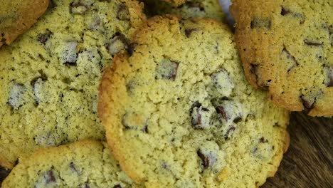 chocolate chips cookies on a rotating plate (seamless loopable)