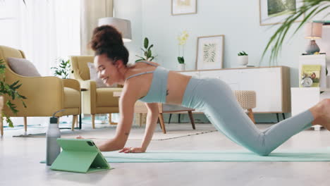 ejercicio, acondicionamiento físico y tableta para ver en línea