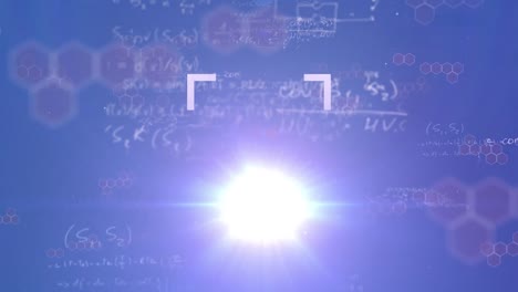 animation of shapes and mathematical equations on blue background