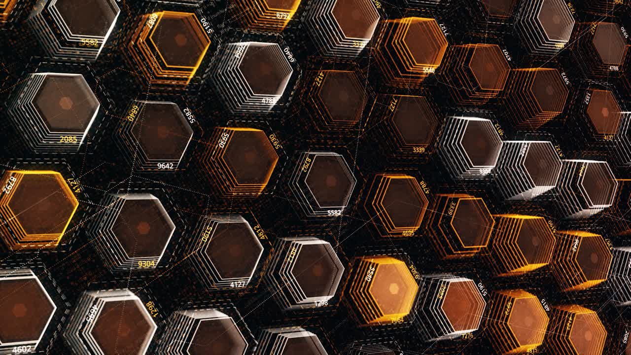 visualización de datos hexagonales abstractos