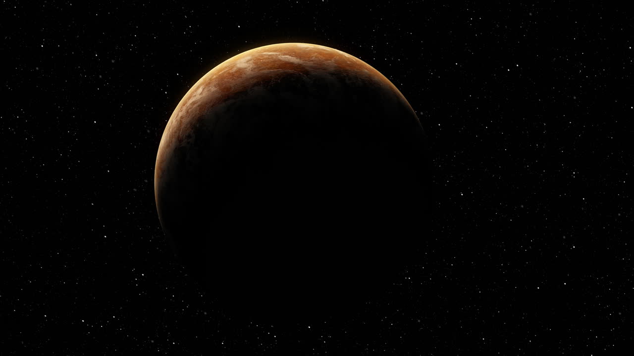 Futuristic concept of deep space exploration discovering a new alien planet in another galaxy
