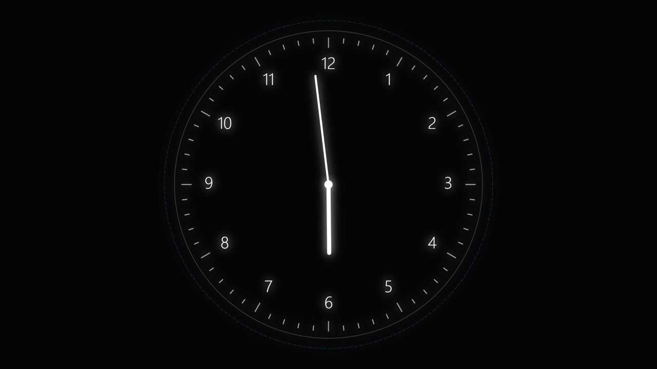 Minimalist Analog Clock Face Showing Time Passing