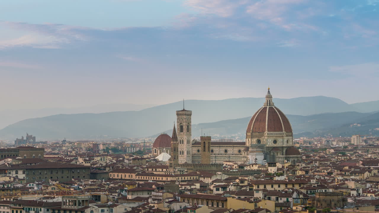 Time lapse dello skyline di Firenze in Italia