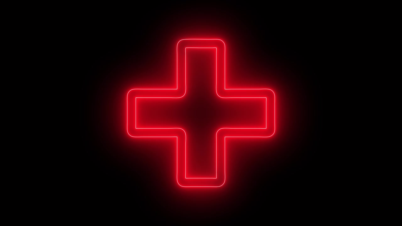 Red Cross Neon Sign