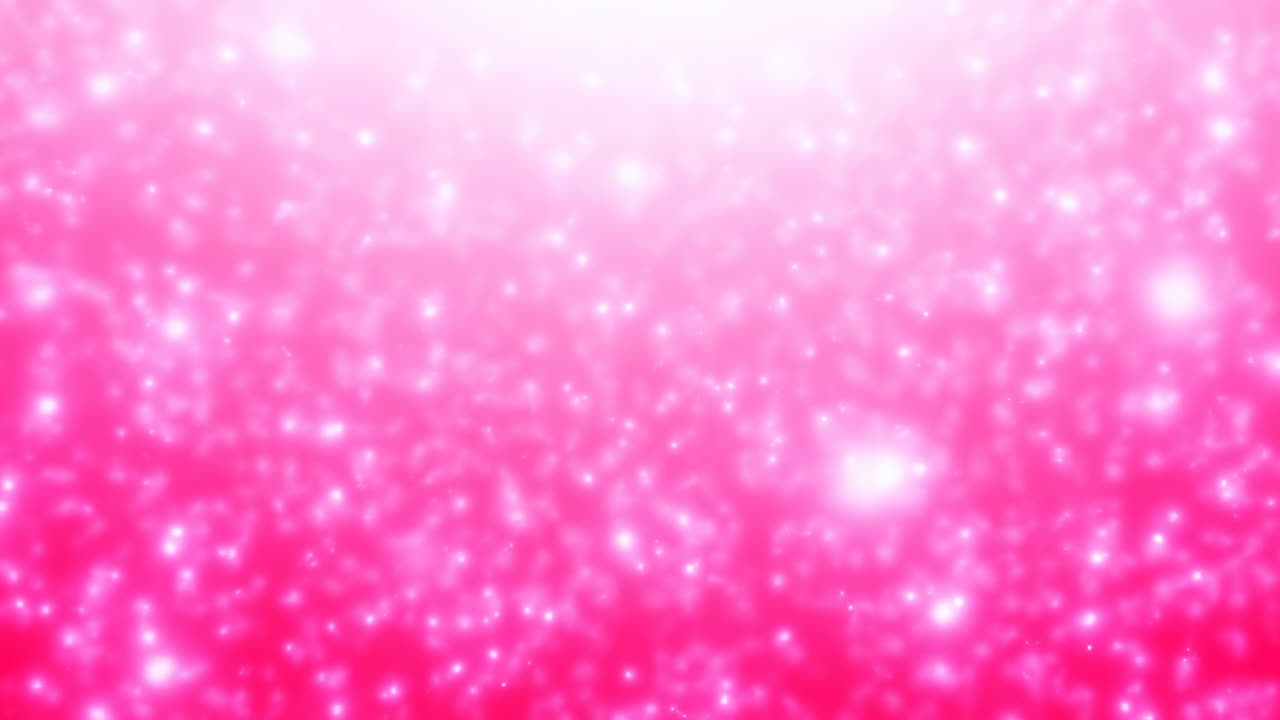 きらめく光の粒子が舞う抽象的なピンクの背景