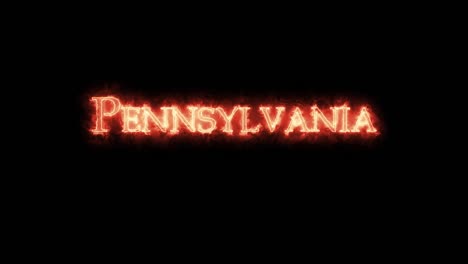 pensilvania escrito con fuego.