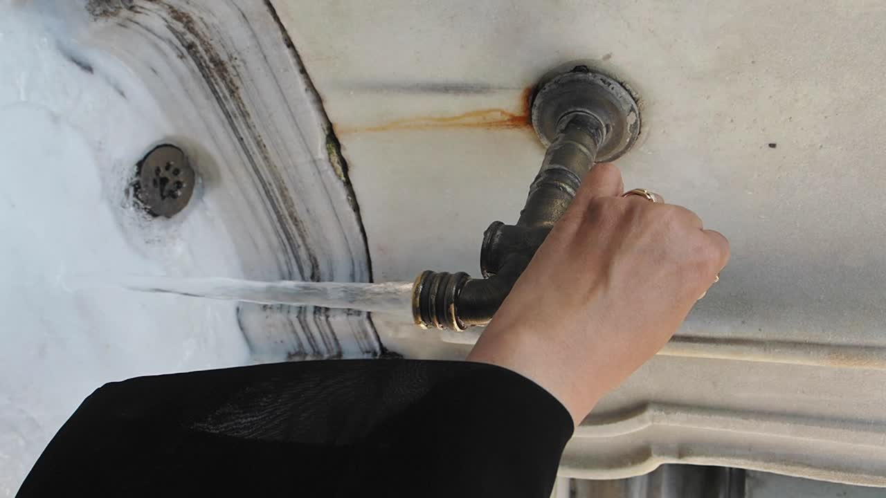 Antique Marble Sink with Faucet