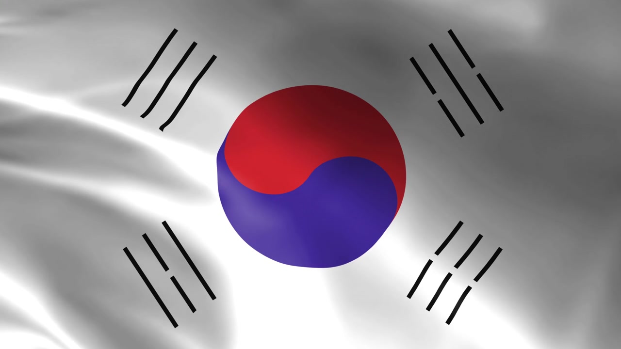 Vajende flag fra Sydkorea