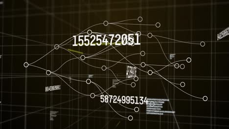 animation of data processing over network of connections