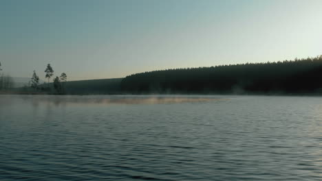 Morning-misty-lake-drone-shot-real-time-4k