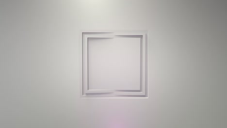 white business animation. rotation of square frames. 3d rendering, window, loop, minimalistic solid color. somersault.