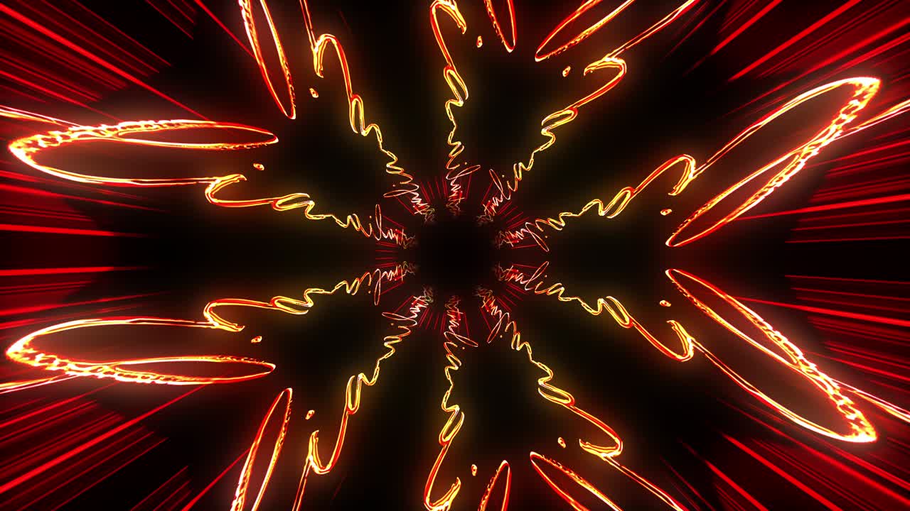 fondo movimiento ilustración gráfica digital bucle de líneas de misterio artísticas brillantes rotación. bucle sin costuras 4k líneas de fantasía abstractas efecto artístico. movimiento artístico giratorio para bucle vj, introducción del título.