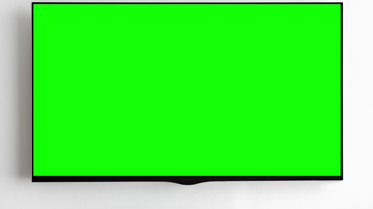 Flat modern tv with green screen