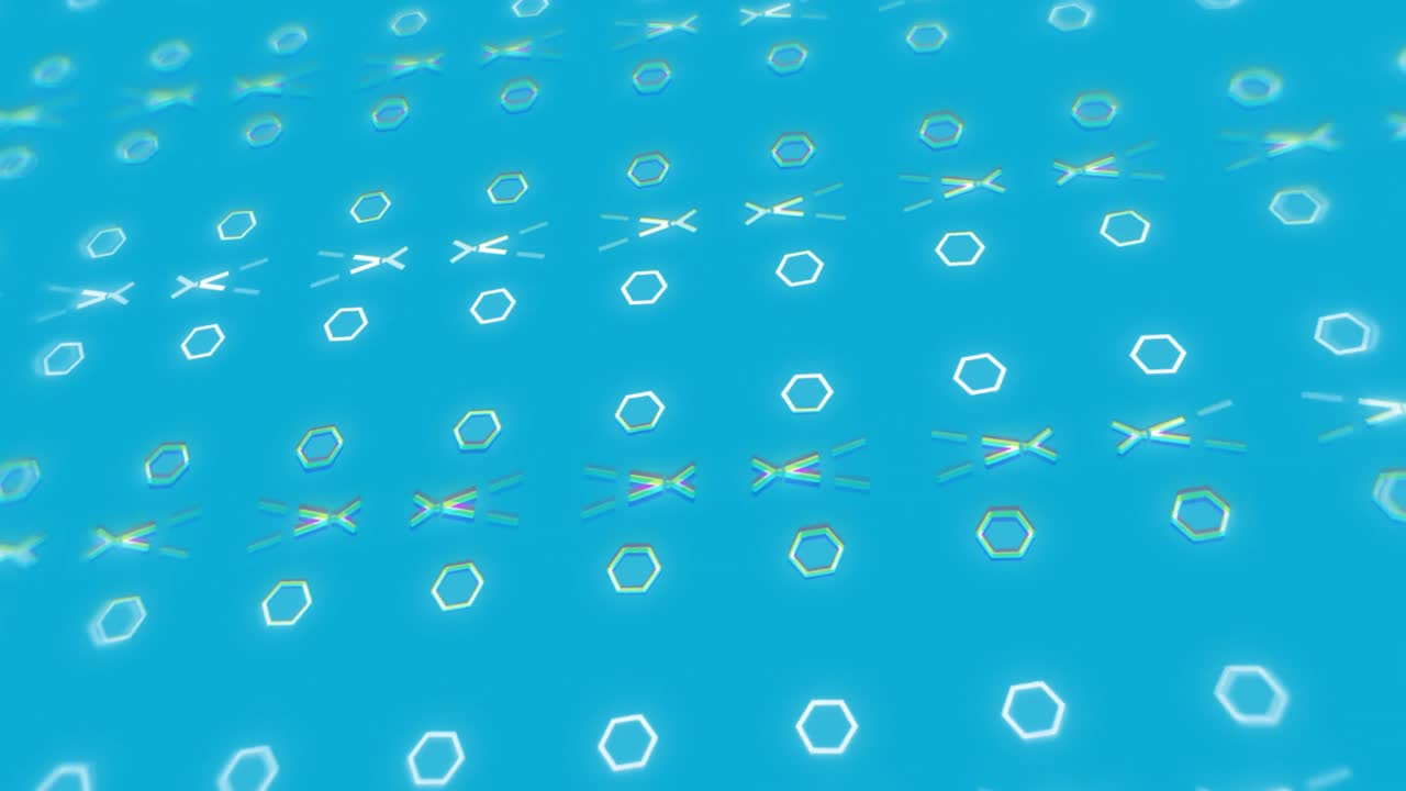 파란색 배경 위에서 바다에서 움직이는 패턴의 행의 애니메이션