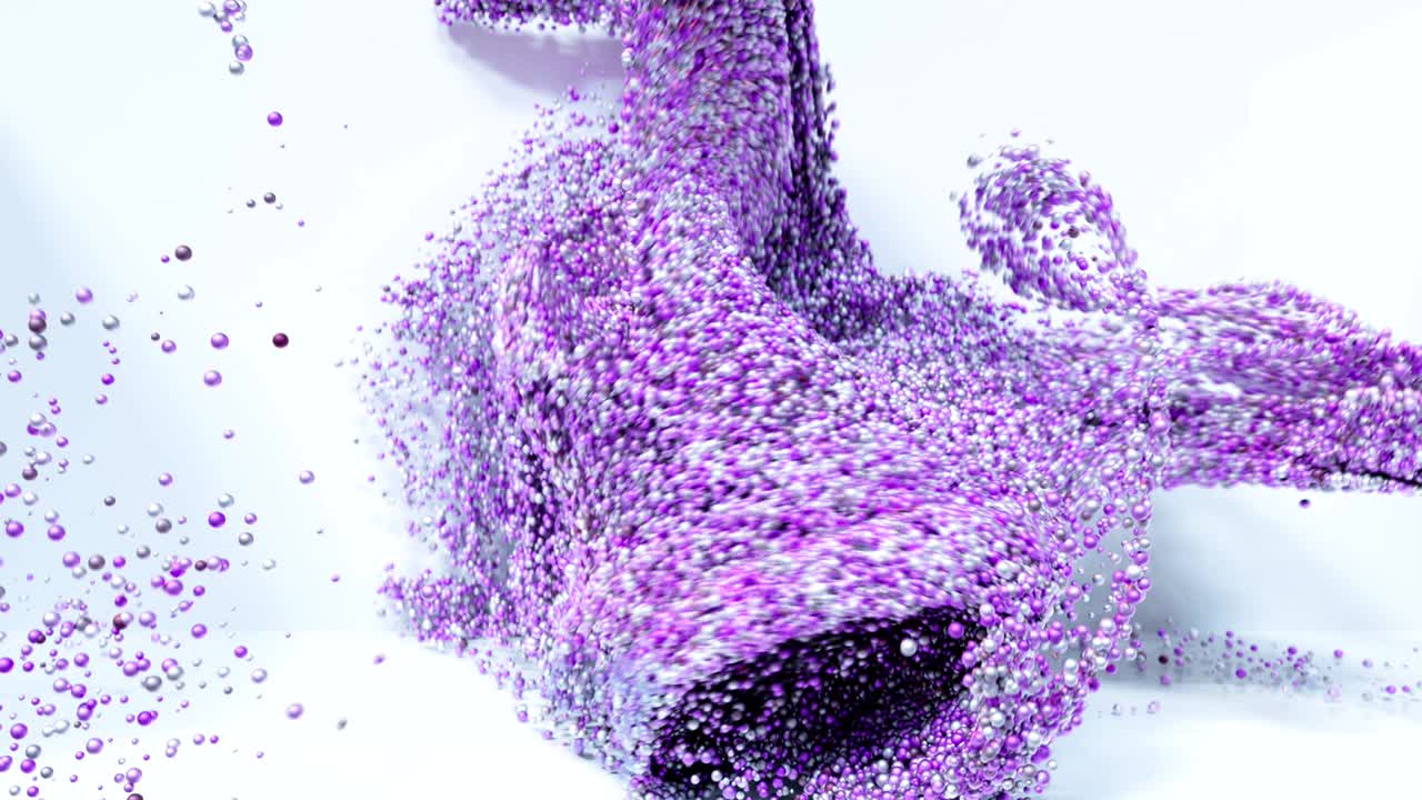 4k의 추상적인 입자 구는 빈 방을 채니다.