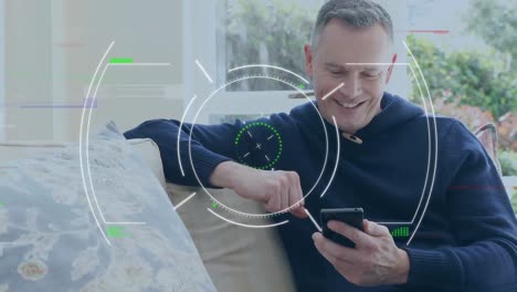 Animation-of-scope-scanning-and-data-processing-over-man-using-smartphone