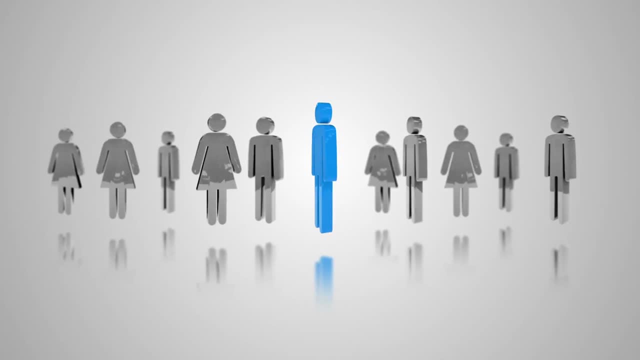 hombres y mujeres 3d rotando